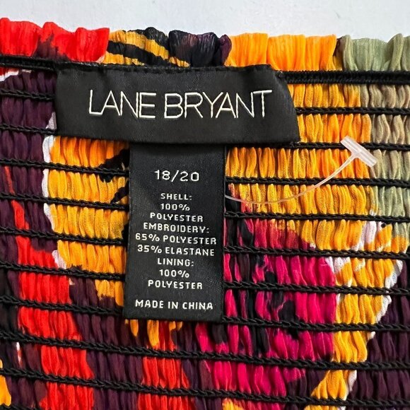 Lane Bryant Plus Multicolor Floral Short Sleeves Blouse - Picture 10 of 11